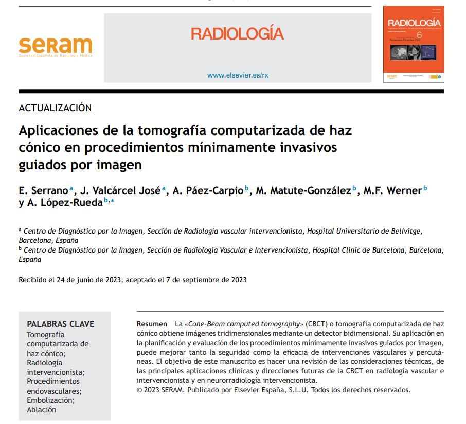 Conoces todas las aplicaciones de la CBCT en RVI?!

Las puedes encontrar en nuestro último artículo
Acceso gratuito en el link
authors.elsevier.com/c/1i37g7iMD05o0

<a href="/SERVEISoc/">SERVEI - Radiología Vascular Intervencionista</a> <a href="/SERVEI_ERF/">SERVEI - Subcomité Estudiantes Residentes Fellows</a> <a href="/SERAM_RX/">SERAM - Sociedad Española de Radiología Médica</a> <a href="/residentesSERAM/">Residentes SERAM</a>  <a href="/RevistaRADIOLO2/">@RevistaRADIOLOGIA</a> <a href="/RVI_Bellvitge/">RVI Bellvitge</a> <a href="/hbellvitge/">Hospital Universitari Bellvitge | HUB</a>
