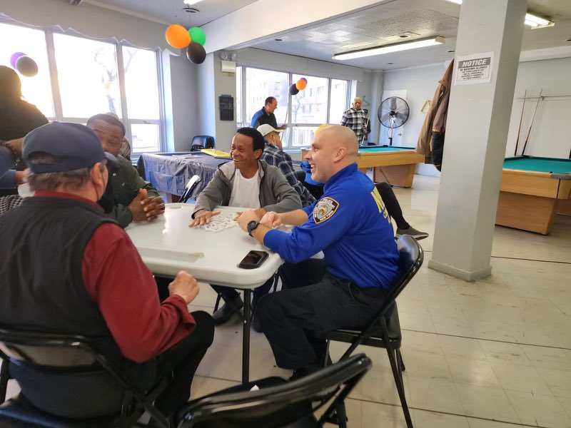 NYPDCommAffairs's tweet photo. Today, our Bronx, Manhattan Community Outreach and Youth Strategy Division officers hosted a game day and spent magnificent time with the Bronx residents at the RAIN Parkchester Neighborhood Older Adult Center Today! https://t.co/1rAch9nNhm