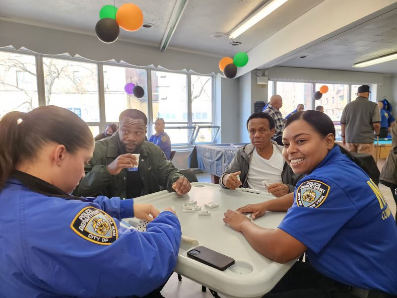 NYPDCommAffairs's tweet photo. Today, our Bronx, Manhattan Community Outreach and Youth Strategy Division officers hosted a game day and spent magnificent time with the Bronx residents at the RAIN Parkchester Neighborhood Older Adult Center Today! https://t.co/1rAch9nNhm