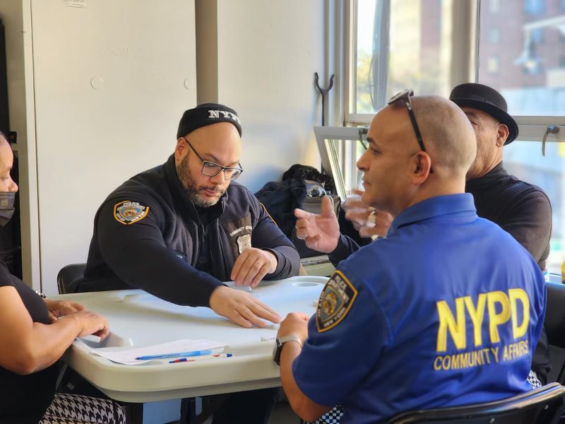 NYPDCommAffairs's tweet photo. Today, our Bronx, Manhattan Community Outreach and Youth Strategy Division officers hosted a game day and spent magnificent time with the Bronx residents at the RAIN Parkchester Neighborhood Older Adult Center Today! https://t.co/1rAch9nNhm