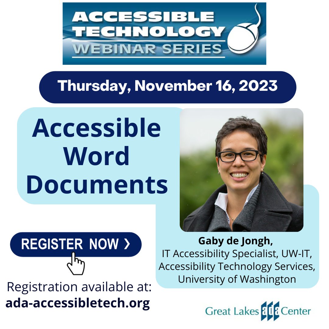 Register for our upcoming webinar "Accessible Word Documents". In this session, we will delve into the world of accessible Word documents, exploring the key principles, techniques, &amp; tools needed to make your documents inclusive &amp; user-friendly.
Register: bit.ly/46ZlXWe