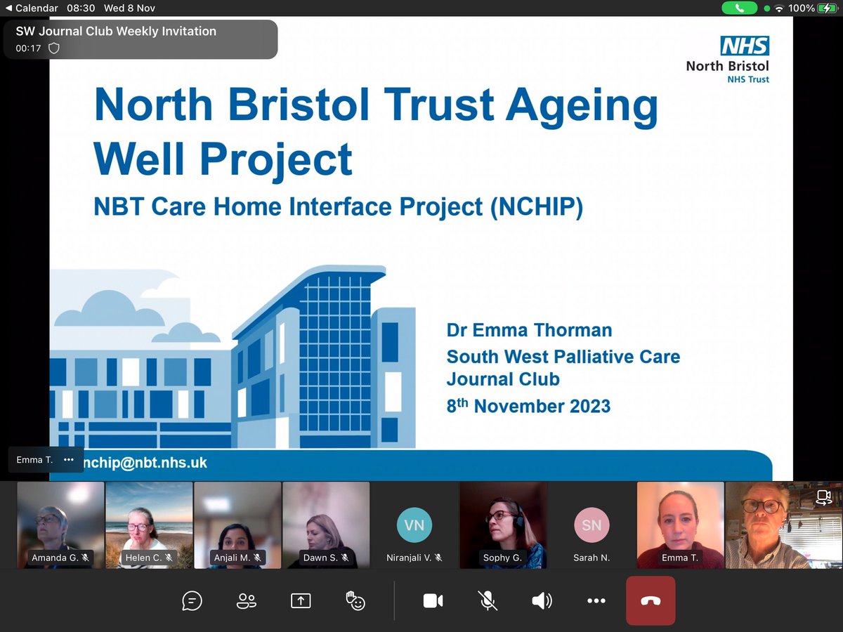 CoxonGeorge's tweet photo. Really impressive online presentation of the North Bristol #carehome interface project today #outreach #EHiCH #Palliativecare  these wkly sessions are excellent &amp; varied.  Well done #drSophyGretton. @saskie_dorman @Becbaines @EmmaSelf7 @NicolajKendall @clo_place @drkathrynmannix https://t.co/RahSlBTRl3