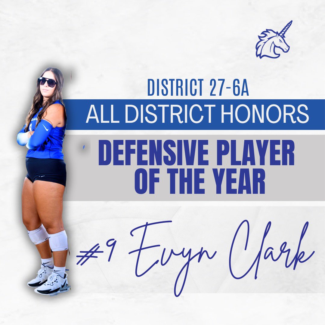Congrats <a href="/evynclark2024/">evyn clark</a> on your selection as the District 27-6A Defensive Player of the Year!!