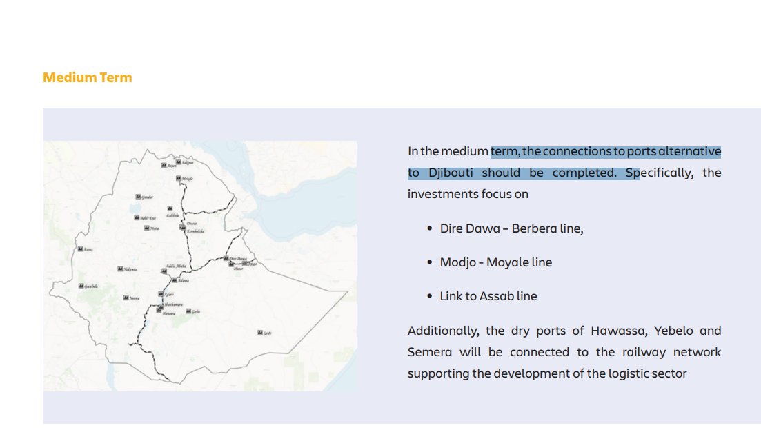 GuledWiliq's tweet photo. Ethiopia considers Somaliland as a nation if you pay attention to her reports including the Ethiopian Transport Master Plan 2022 -2052 which they are incorporating aggressively alternative trade route connection to ports other than Djibouti ports. https://t.co/N8n0q4AW9Z