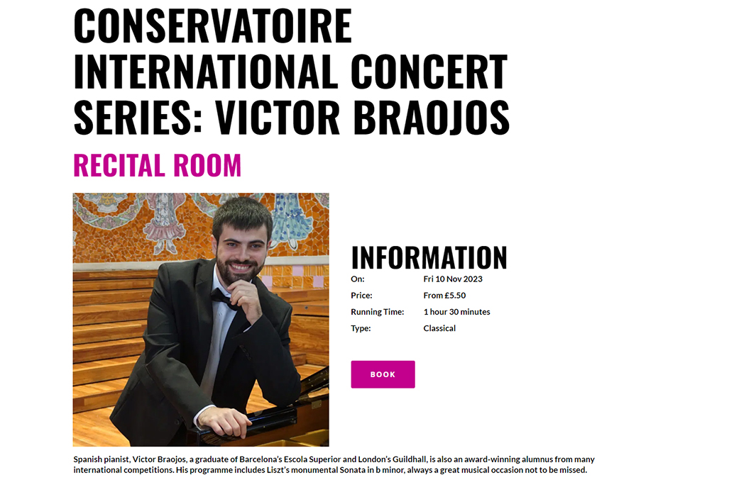 Excited 🤩 to perform this Friday within the Conservatoire International Concert Series 🎹🎶 at <a href="/southhillpark/">South Hill Park</a> Arts Centre (Bracknell, UK)

There are still a few tickets available through the following link 👉:
southhillpark.org.uk/shp-events/con…