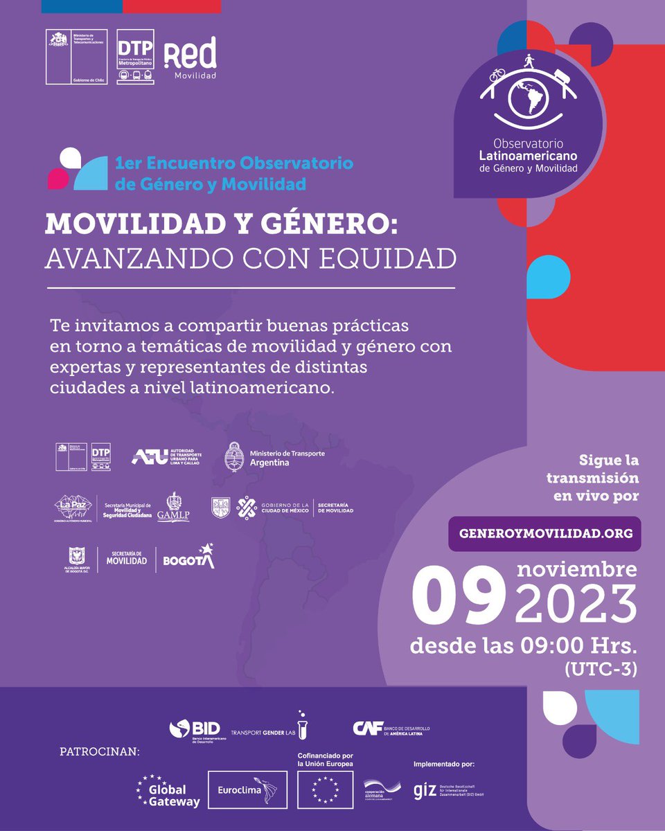 Mañana estaremos con las #MiembrosTGL hablando de nuestros temas favoritos #GeneroyMovilidad. Nos acompañan? Sigan la transmisión en el link ▶️ generoymovilidad.org <a href="/Red_Movilidad/">Red Movilidad</a> <a href="/DTPMet/">DTPM</a>