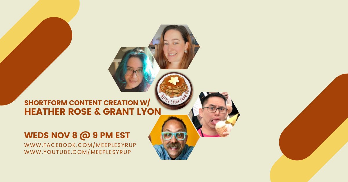 Sen-Foong Lim (@senfoonglim) on Twitter photo Tonight at 9PM on the <a href="/MeepleSyrup/">Meeple Syrup</a> Show, <a href="/DrayerInk/">Drayer Ink β‘οΈ BlueSky β€π§‘πππππ€</a> and <a href="/SenFoongLim/">Sen-Foong Lim</a> welcome @boardgamingmama and <a href="/grantlyon1/">Grant Lyon</a> to talk about short form content creation in the board game sphere. What can short form content do for you? Find out at facebook.com/MeepleSyrup or youtube.com/MeepleSyrup Tonight at 9PM on the <a href="/MeepleSyrup/">Meeple Syrup</a> Show, <a href="/DrayerInk/">Drayer Ink β‘οΈ BlueSky β€π§‘πππππ€</a> and <a href="/SenFoongLim/">Sen-Foong Lim</a> welcome @boardgamingmama and <a href="/grantlyon1/">Grant Lyon</a> to talk about short form content creation in the board game sphere. What can short form content do for you? Find out at facebook.com/MeepleSyrup or youtube.com/MeepleSyrup