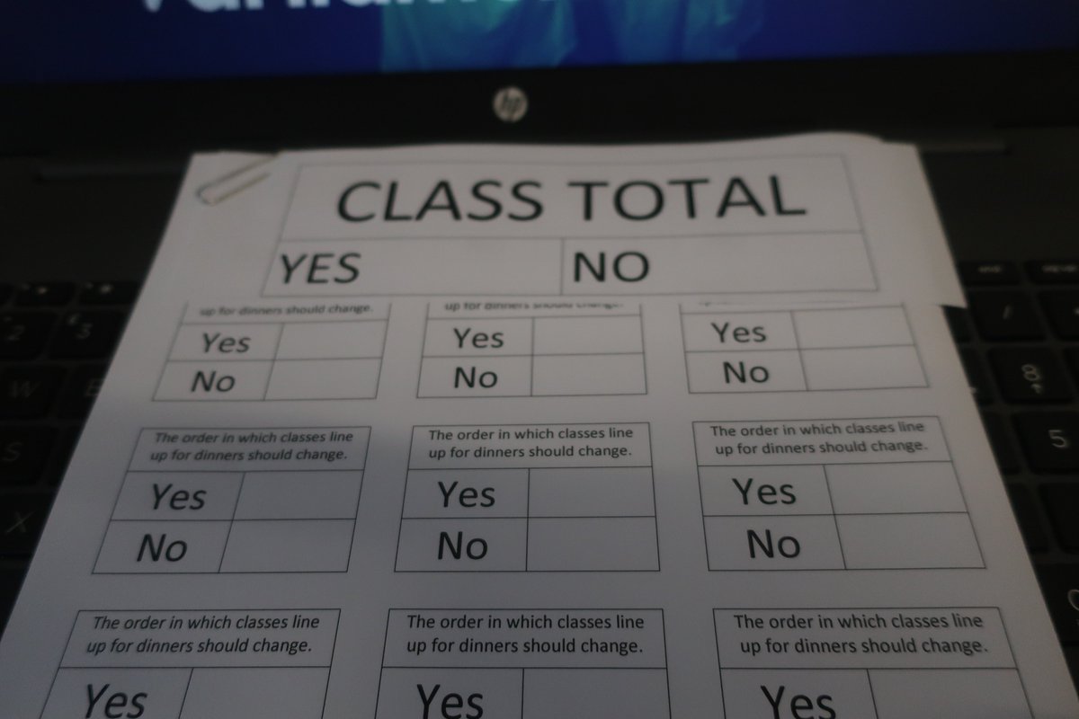 Democracy in action today for @YourUKParl  School Council  have been working on a variety of initiatives this term but today it was all about healthy  debate and  voting. 'Should we change the order in which we line up for dinners?' The votes are coming in....<a href="/aliciakearns/">Alicia Kearns MP</a>