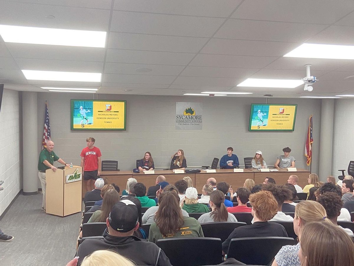 Drop a 💚💛
Raleigh Burgess - Basketball/Purdue Univ. 
Maddy Ehrhardt - Soccer/Wilmington Univ. 
Austin Harden - Baseball/Mount Vernon Nazarene Univ. 
Nicholas Meyers - Tennis/Denison Univ. 
Carly Thiel - Lacrosse/Lindenwood Univ. 
Caroline Thompson - Golf/ Univ.  of Richmond