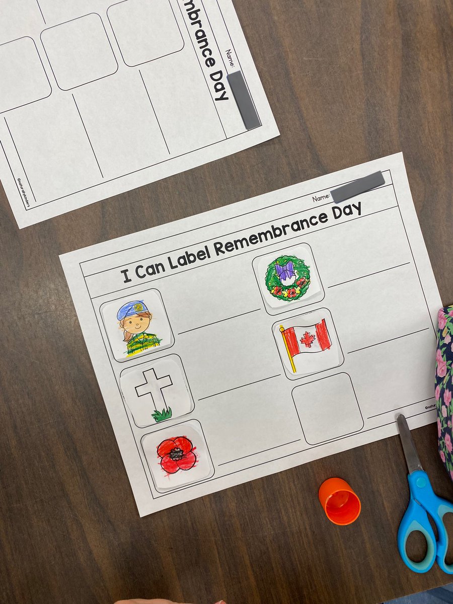 Today we learned the poem, “Little Poppy” and labelled Remembrance Day pictures