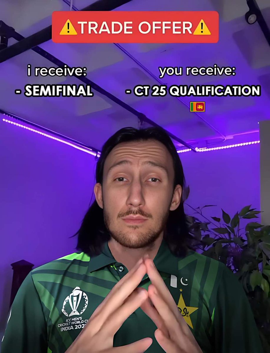 Trade Offer! Free😍
If Sri Lanka Would Win Against NZ! 
We'll give Every Peson this Offer Who would retweet.Get your complimentary, fully customizable shirt in a selection of classic, high-quality materials. 
#SLvsNZ
#NZvsSL Champion trophy , Qudrat ka Nizaam!
