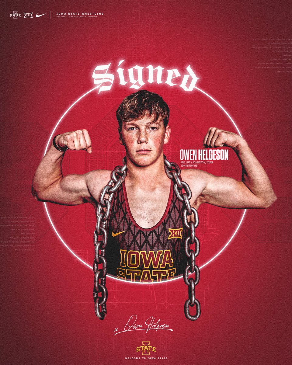 ✍ Welcome to ISU, <a href="/helgeson_owen/">Owen Helgeson</a>. Let's get to work!

- Three-time Iowa high school state qualifier
- Two-time state placewinner

🌪🚨🌪