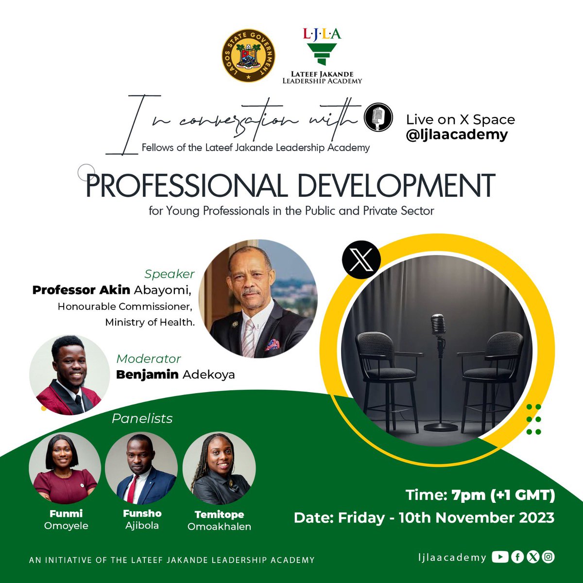 Exciting news! Join us on another insightful X Space session #InConversationWith Professor Akin Abayomi.@ProfAkinAbayomi 

Professor Abayomi is the Honourable Commissioner for Health and is currently serving his second term. 

In this conversation, we will be giving light on how…