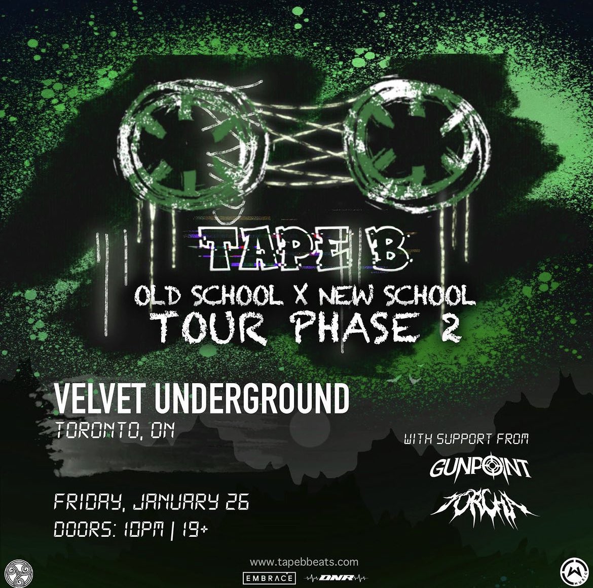 ‼️Just announced‼️ <a href="/Tapebbeats/">Tape B</a> touches down in TO January 26th for a wild night at the legendary <a href="/thevelvetTO/">Velvet Underground</a> 🔥 Ticket link in bio!