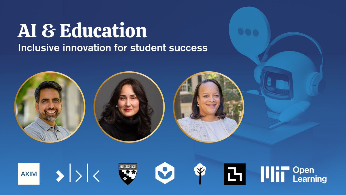 What happens at the intersection of AI and education? On November 14, discuss the transformative potential with <a href="/khanacademy/">Khan Academy</a>'s Sal Khan, <a href="/medialab/">MIT Media Lab</a>'s <a href="/cynthiabreazeal/">cynthia breazeal</a>, and <a href="/hgse/">Harvard Graduate School of Education (HGSE)</a>'s Bridget Terry Long.

Register today with <a href="/harvardtickets/">Harvard Box Office</a> 🎟️ bit.ly/3GaK097