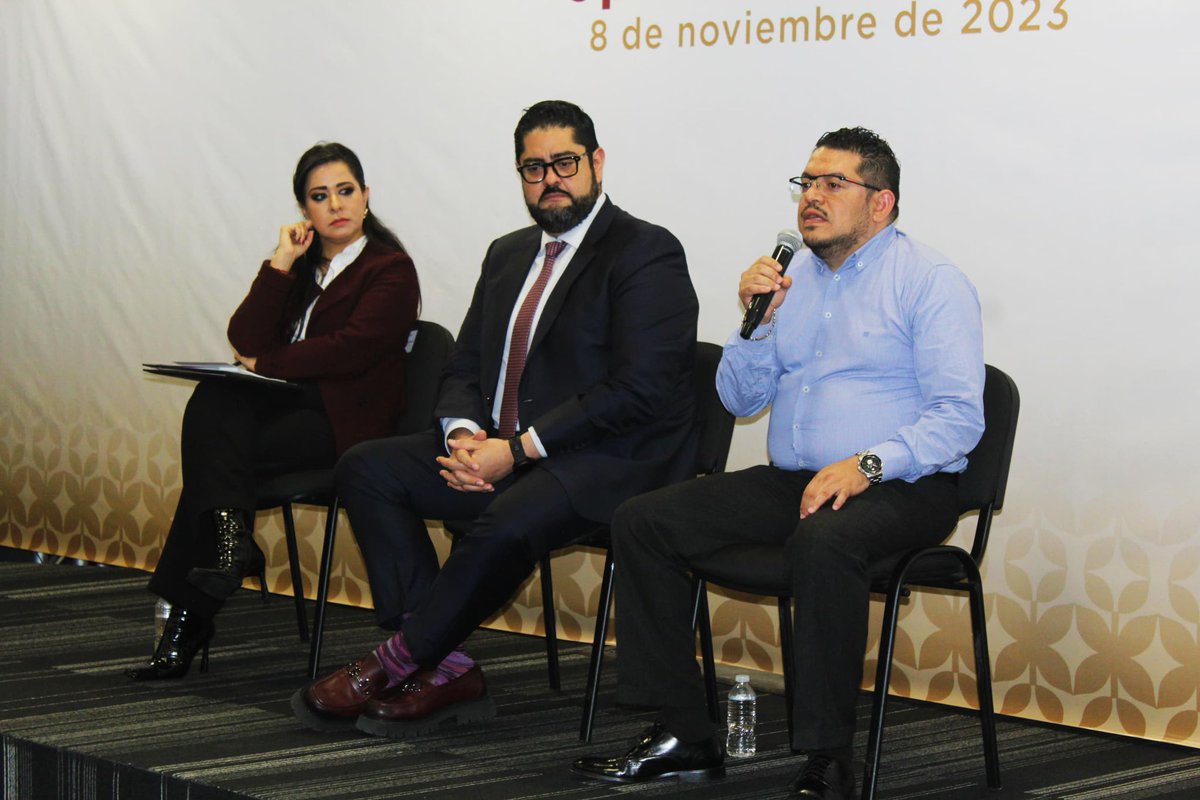 SEMOV_Edomex's tweet photo. En conferencia de prensa junto con @AAndradeTellez titular de la @SS_Edomex  y @LauraGlezEDOMEX titular de @SedecoEdomex sobre el Operativo Buen Fin 2023, el subsecretario Ricardo Delgado Reynoso: 1/3 https://t.co/iCESimWxq5