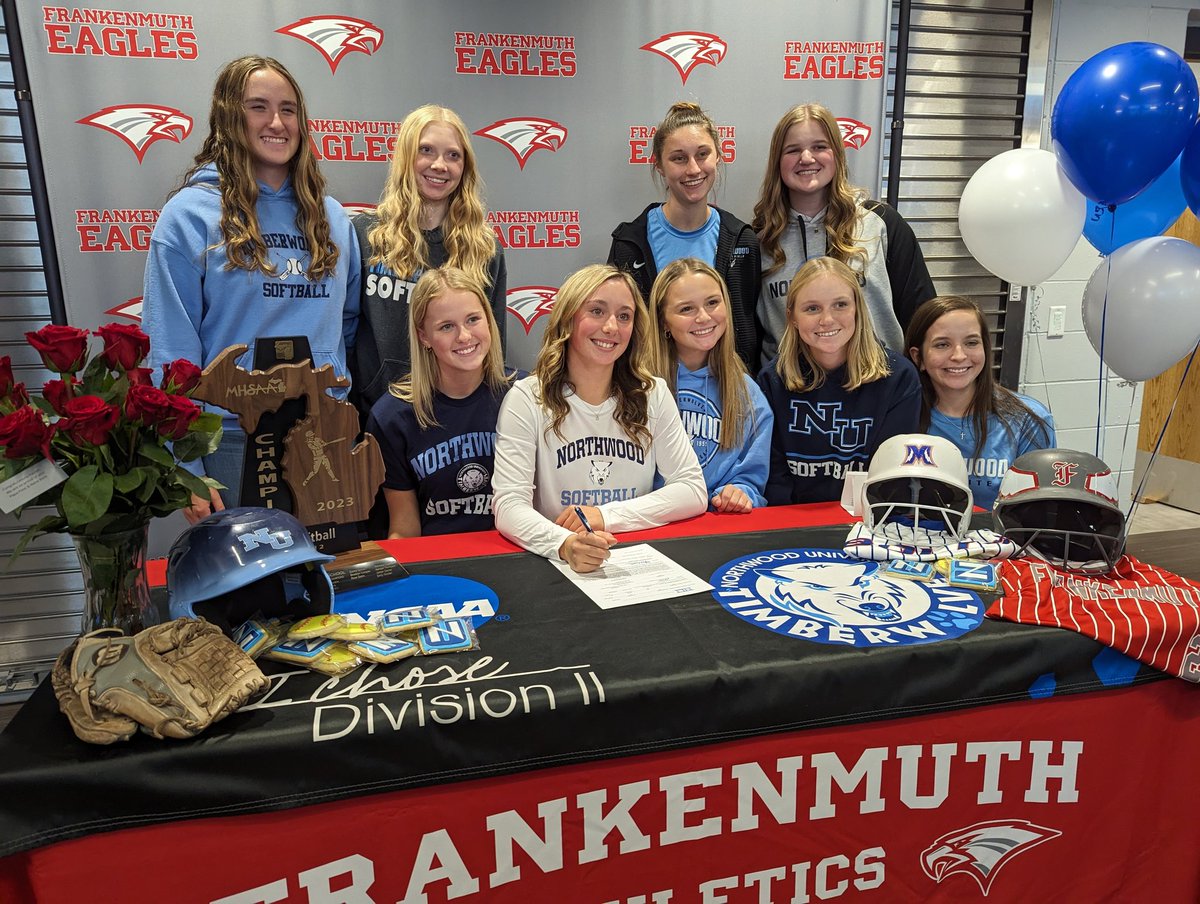 Sam Ali (@samalisports) on Twitter photo HAPPY NATIONAL SIGNING DAY!
Big day at Frankenmuth for two young ladies signing their NLIs:
<a href="/PSchafsnitz/">Payton Schafsnitz</a>: <a href="/Northwoodsball/">Northwood Softball</a> 🥎
<a href="/miamac2024/">Mia McLaughlin</a>: <a href="/FerrisWBBall/">Ferris W Basketball</a> 🏀 HAPPY NATIONAL SIGNING DAY!
Big day at Frankenmuth for two young ladies signing their NLIs:
<a href="/PSchafsnitz/">Payton Schafsnitz</a>: <a href="/Northwoodsball/">Northwood Softball</a> 🥎
<a href="/miamac2024/">Mia McLaughlin</a>: <a href="/FerrisWBBall/">Ferris W Basketball</a> 🏀