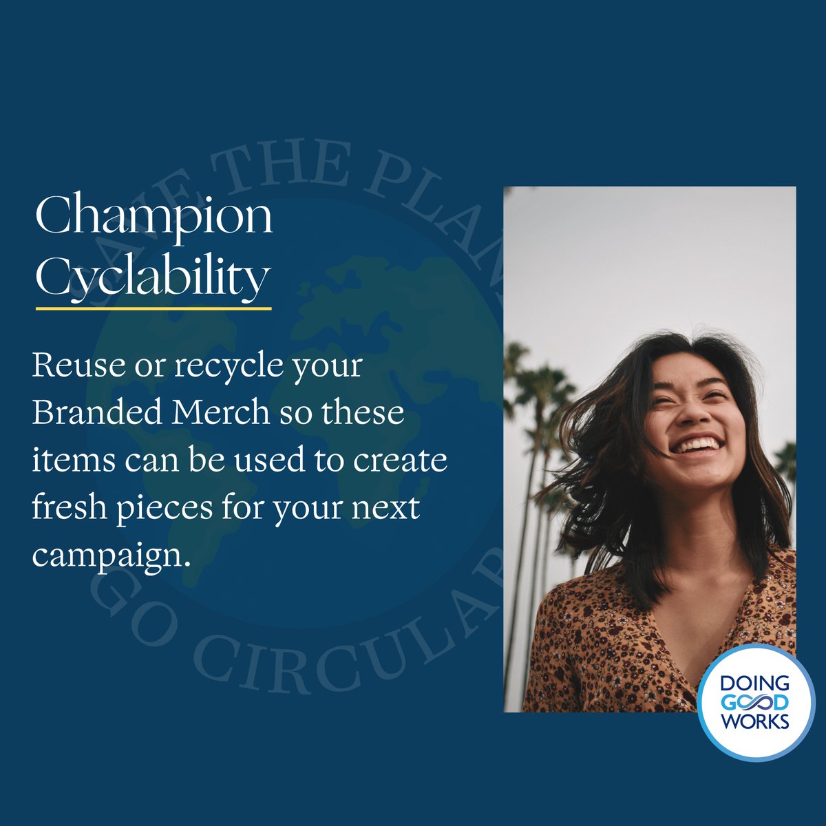 doinggood_works's tweet photo. Complete the #CircularEconomy cycle by recycling your old swag! Who knows, maybe it will end up being your new @allmadeapparel t-shirt!

#DoGood #PurposeDriven #brandedmerch https://t.co/8y7G7qVHdh