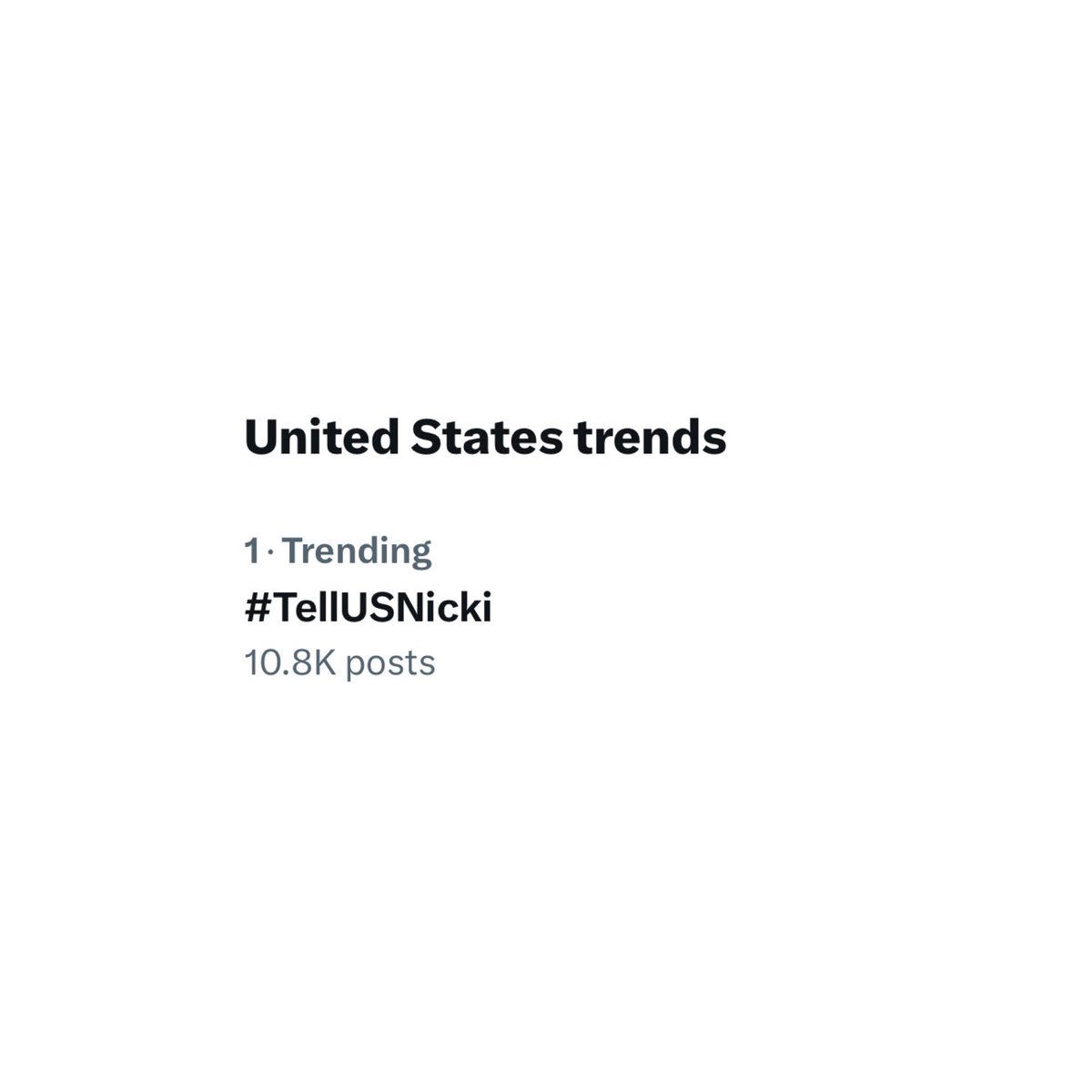 nmcaviar's tweet image. #TellUsNicki is now the #1 trending topic on US Twitter.