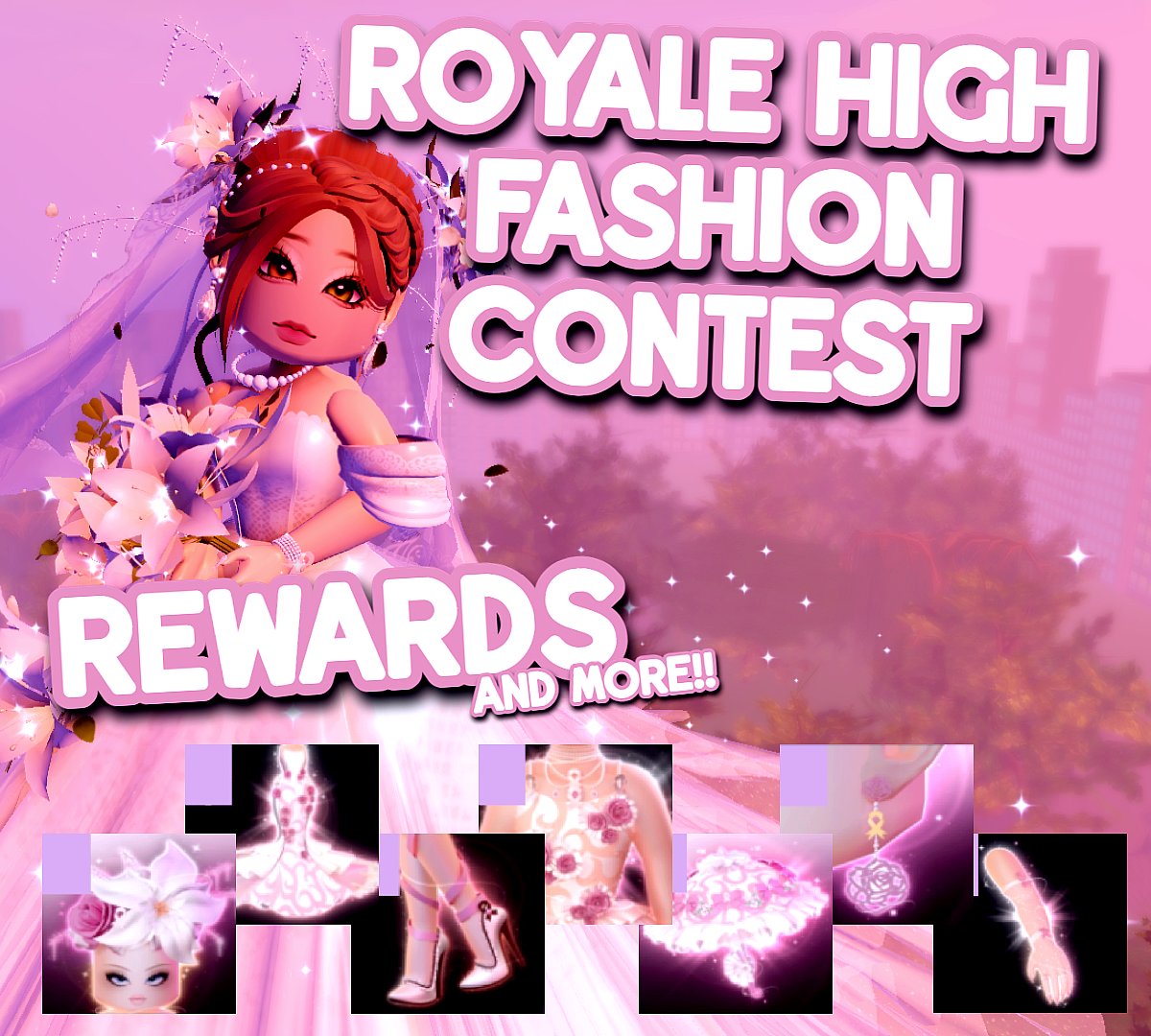 MRSCOFFV'S #ROYALEHIGH FASHION CONTEST (ft. coffv)

🥇GOT PARASOL + SET + 1000 ROBUX 
🥈100K DIAMONDS + 400 ROBUX 
🥉50K DIAMONDS + 200 ROBUX 

twitch.tv/mrscoffv 
on Nov 10th @ 5pm (CST)

GOOD LUCK🩷 (submit outfits below)