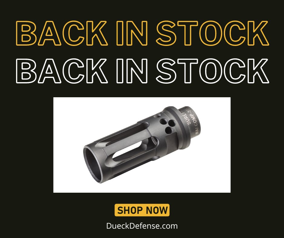 DueckDefense's tweet image. The @SureFire WARCOMP is back in stock 🔥 

Don't miss out – grab yours now at DueckDefense.com!

#DueckDefense #SureFire #WarComp #ReduceMuzzleFlash