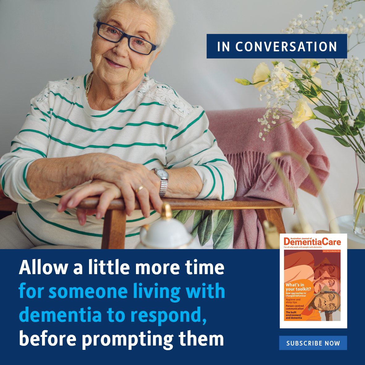 AJDementiaCare's tweet photo. Communication is the core of dementia care. Subscribe today and enhance your communication in the time it takes to drink a cup of tea! https://t.co/p98gddgYp6
#AJDC #Dementia #Communication #DementiaCare #CommunicationTips https://t.co/rn4TzYbAAD