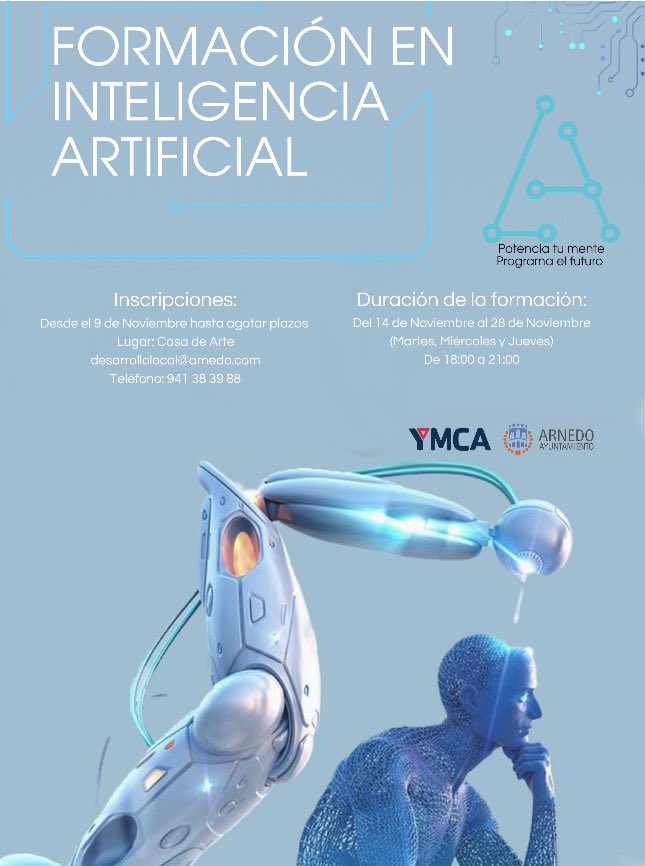 aytoarnedo's tweet photo. 📲La concejalía de empleo pone en marcha formación en educación financiera e inteligencia artificial.

ℹ️https://t.co/i3tFhrYI6a https://t.co/hWLkNepZIS