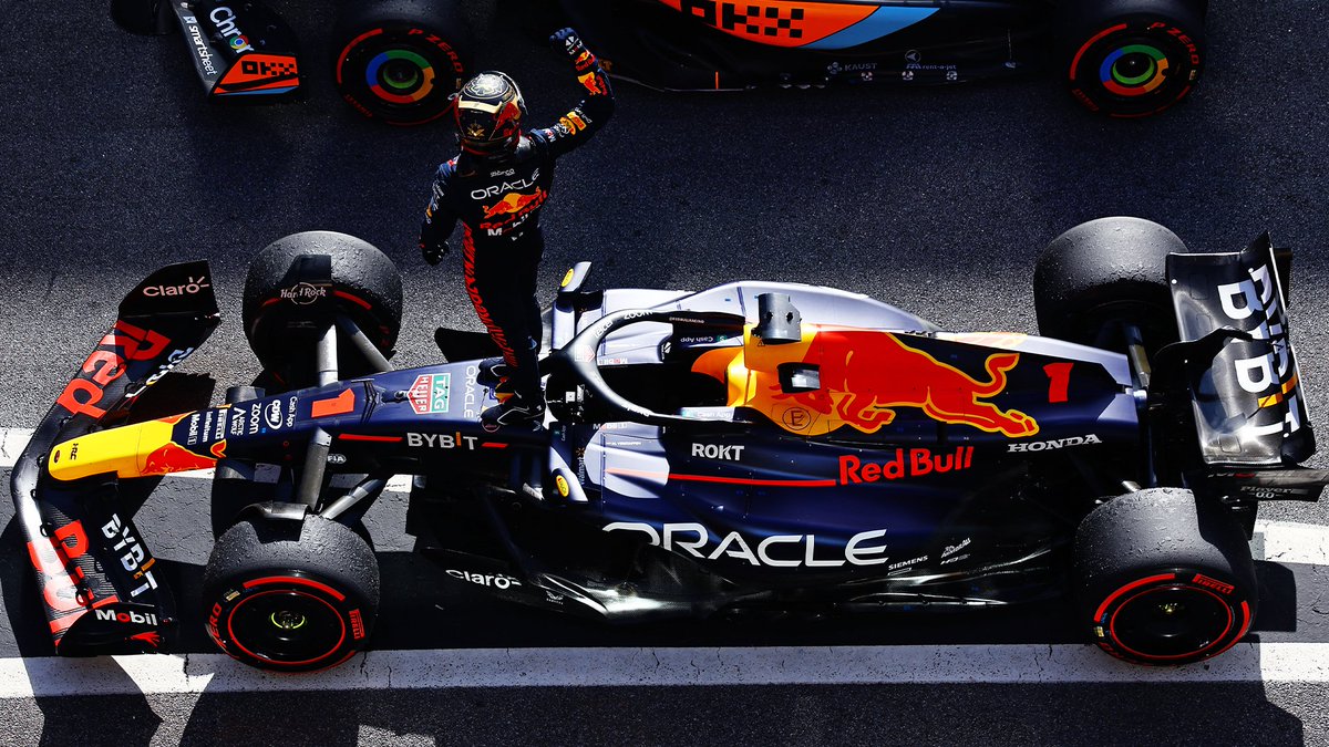 Aperta's tweet photo. Records broken by Max Verstappen in 2023:

- Highest win percentage in a season
- Most wins in a season
- Most consecutive wins
- Most wins from pole in a season
- Most consecutive wins from pole 
- Most hat tricks in a season
- Most points in a season
- Most podiums in a season
- Most consecutive top 2 finishes
- Most laps lead in a season
- Most pitstops to a race win
- Most races left after becoming champion
- Most consecutive races as championship leader
- Biggest championship gap to P2

Statistically the greatest season of all time.
