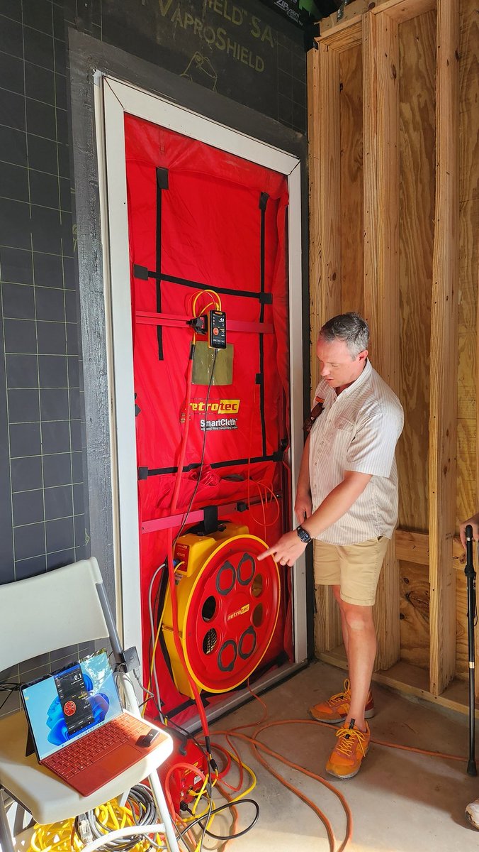 PHIUS1's tweet photo. Last stop on the tour featured a blower door demonstration! 

#phius #phiuscon #phiuscon2023 #passivehouse #sustainability #buildingtour #buildingconstruction https://t.co/47TKslueO0