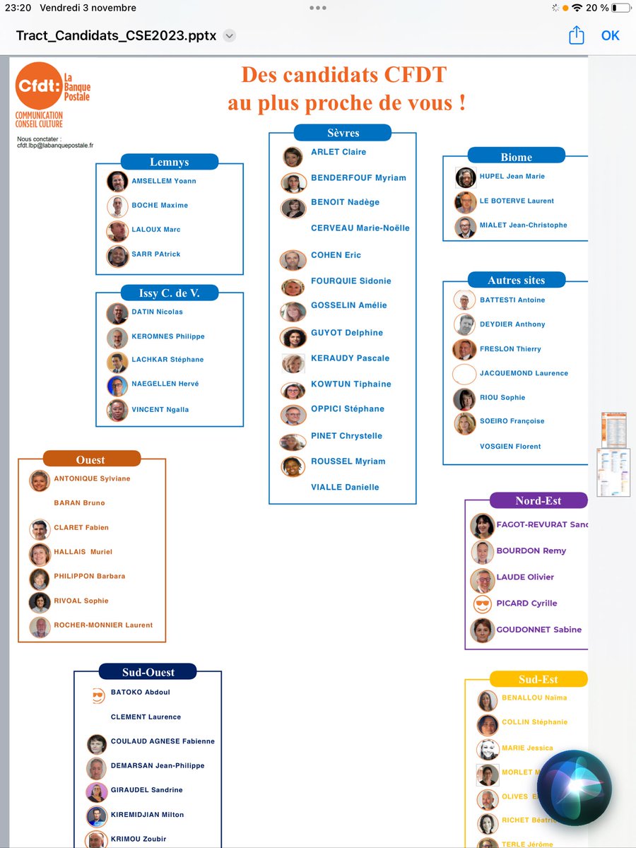 La <a href="/CFDT/">CFDT</a> vous présente ses 64 candidats (collaborateurs comme managers) : un collectif fort et représentatif de tous les métiers LBP, de toutes les directions et de toutes les régions. 
Du 13 au 20 nov., lors des élections CSE, Apportez-nous votre voix, nous porterons la vôtre !