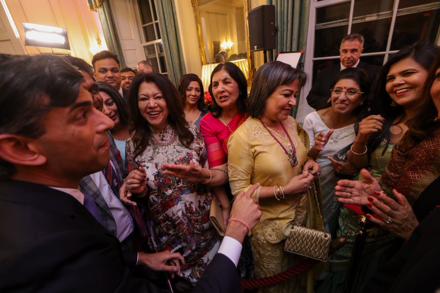 Prime Minister Rishi Sunak and his wife Akshata Murty host a reception to mark Diwali in 10 Downing Street.