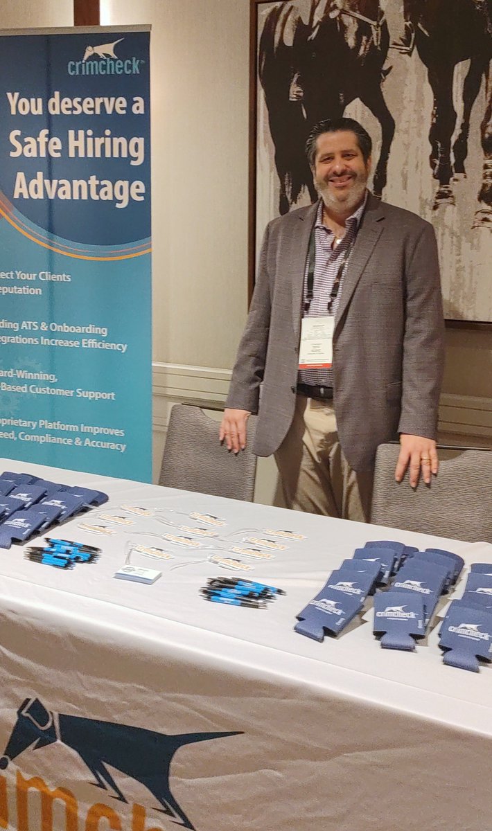 Crimcheck's tweet photo. We are proud to be exhibiting at ASGroup's 2023 Conference this week and connecting with some of our clients!

☑If you want more information about how Crimcheck can help you achieve a safe hiring advantage for your background check needs, start here https://t.co/5nih3pbErQ https://t.co/1xNsSAoNXp