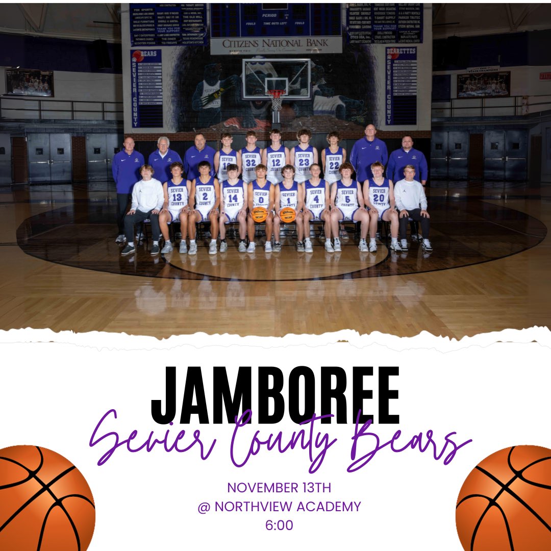 Jamboree is next Monday! Come out to support your Smoky Bears. 🐻🏀