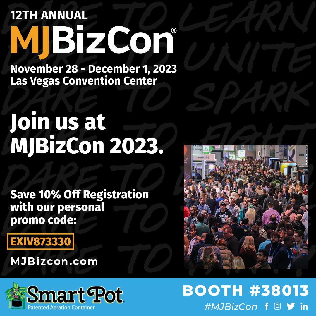 Calling all canna-preneurs! Smart Pot is thrilled to announce our participation in <a href="/MJBizDaily/">MJBiz</a> Convention 2023, the world's largest canna conference &amp; expo

Booth #38013

🔗l.feathr.co/MJBizCon2023/H…

#MJBizCon