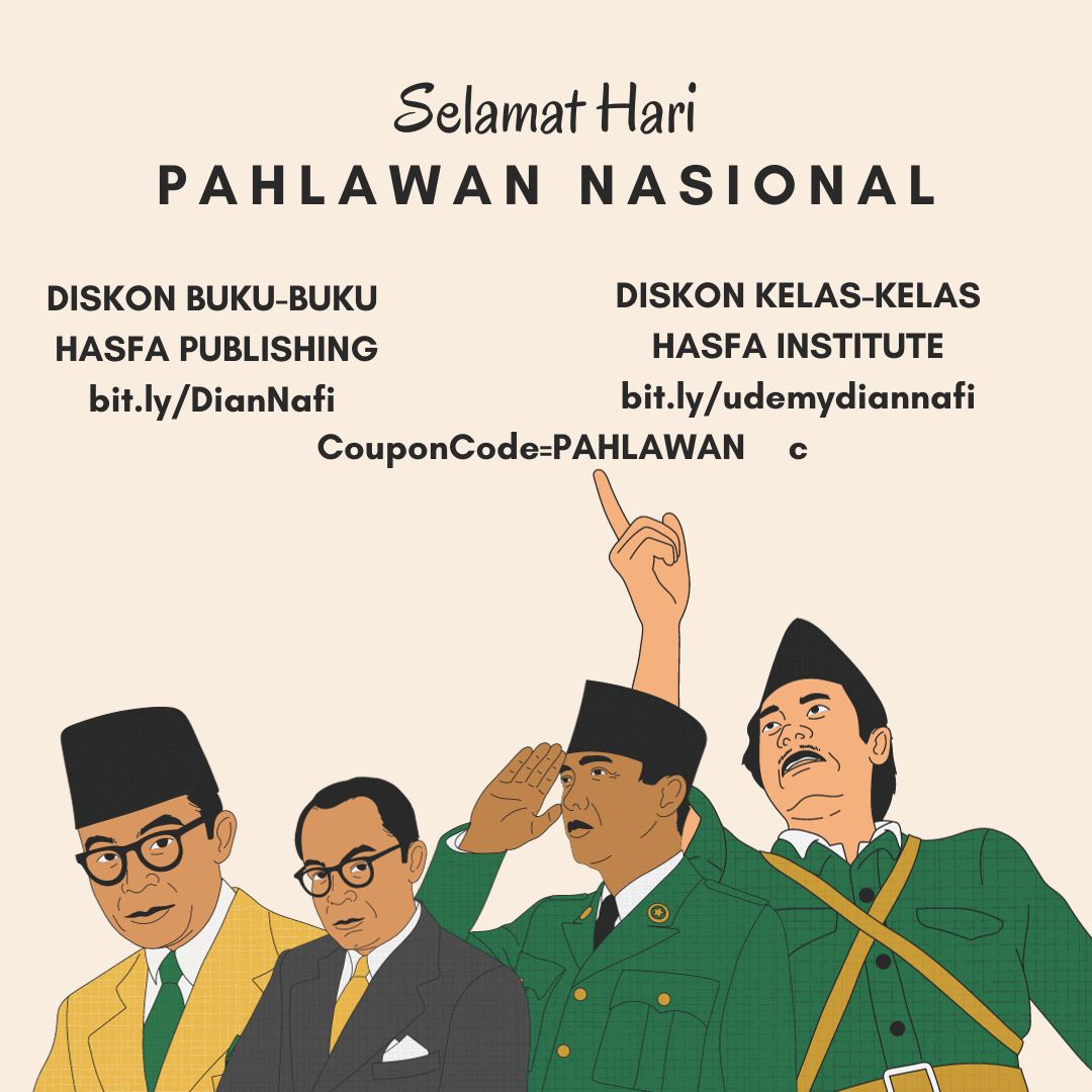 ummihasfa's tweet photo. gunakan kode kupon PAHLAWAN untuk mendapatkan diskon buku-buku dan kelas-kelas HASFA
(untuk pembelian pada 9-11 November 2023)
#DNbooks #DNcourses #selamatharipahlawan https://t.co/4eGxcgef0x