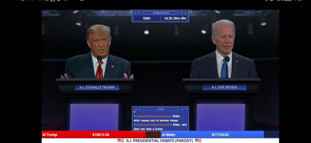 IanRTonge's tweet image. Further adventures in #AI: This is fun. An AI #deepfake debate between @realDonaldTrump and @POTUS , guided by user contributions. However, seems to make Trump more intelligent than real life? Enjoy on Twitch:
 lnkd.in/gKGw3W5Q