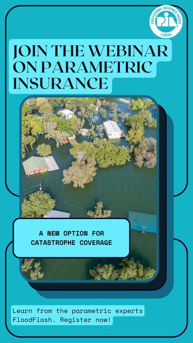 You've heard about parametric insurance, but what is it and how does it work? Learn more about Parametric Insurance with parametric insurance experts, FloodFlash on Wednesday, November 15 at 2 pm ET. Register today. ow.ly/Vat750Q5H2h