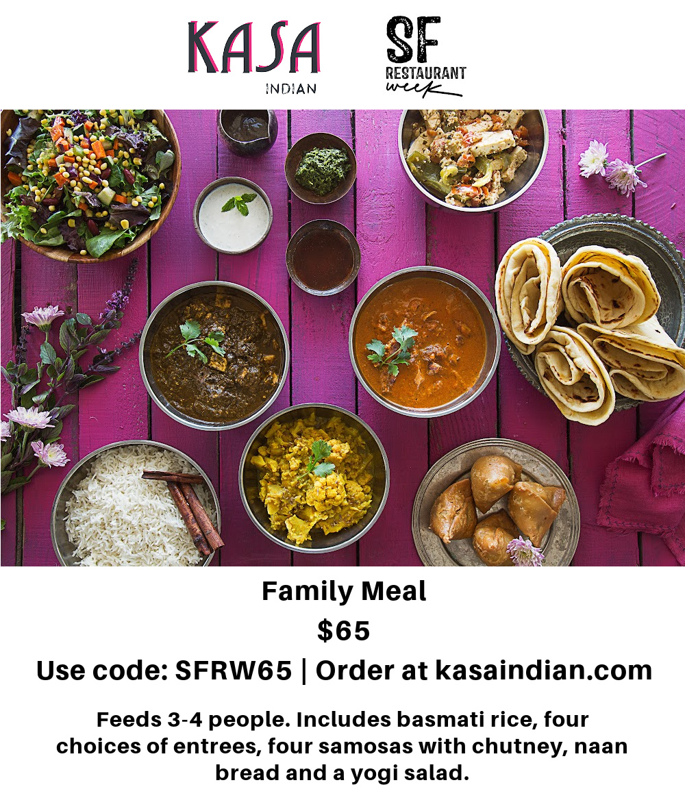 Meal for 4 at $65 for #SFRestaurantWeek
Order at Kasaindian.com

#EatdrinkSF #Restaurantweek #familymeal #Indianfeast