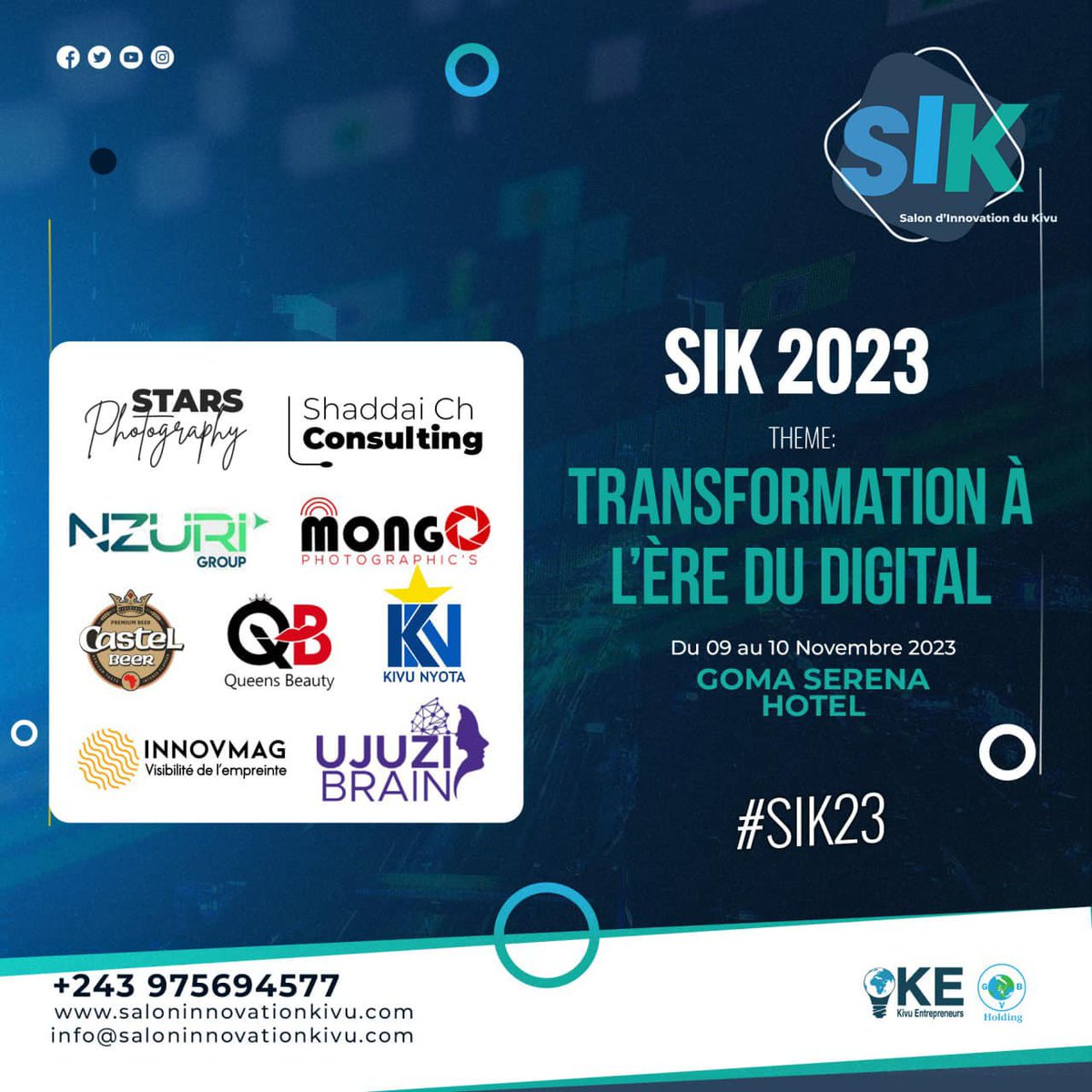 UjuziB's tweet photo. Un plaisir de sponsoriser ce grand salon d'innovation du Kivu pour l'édition 2023

Expore the Future ... https://t.co/OiBxY3loQ3