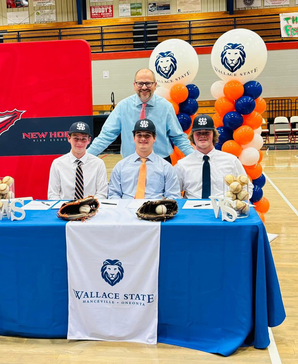 Congratulations to our players for their commitment to <a href="/WallaceBaseball/">Wallace State Baseball™</a> today. Super proud of them and can’t wait to see them play their final season in red, white and blue. <a href="/CharlieHarbin12/">Charlie Harbin</a> <a href="/RileySchutte/">Riley Schutte</a> @coyhg <a href="/NHHS_Indians/">New Hope High School</a> <a href="/MCSSAthletics/">MCSS Athletics</a>