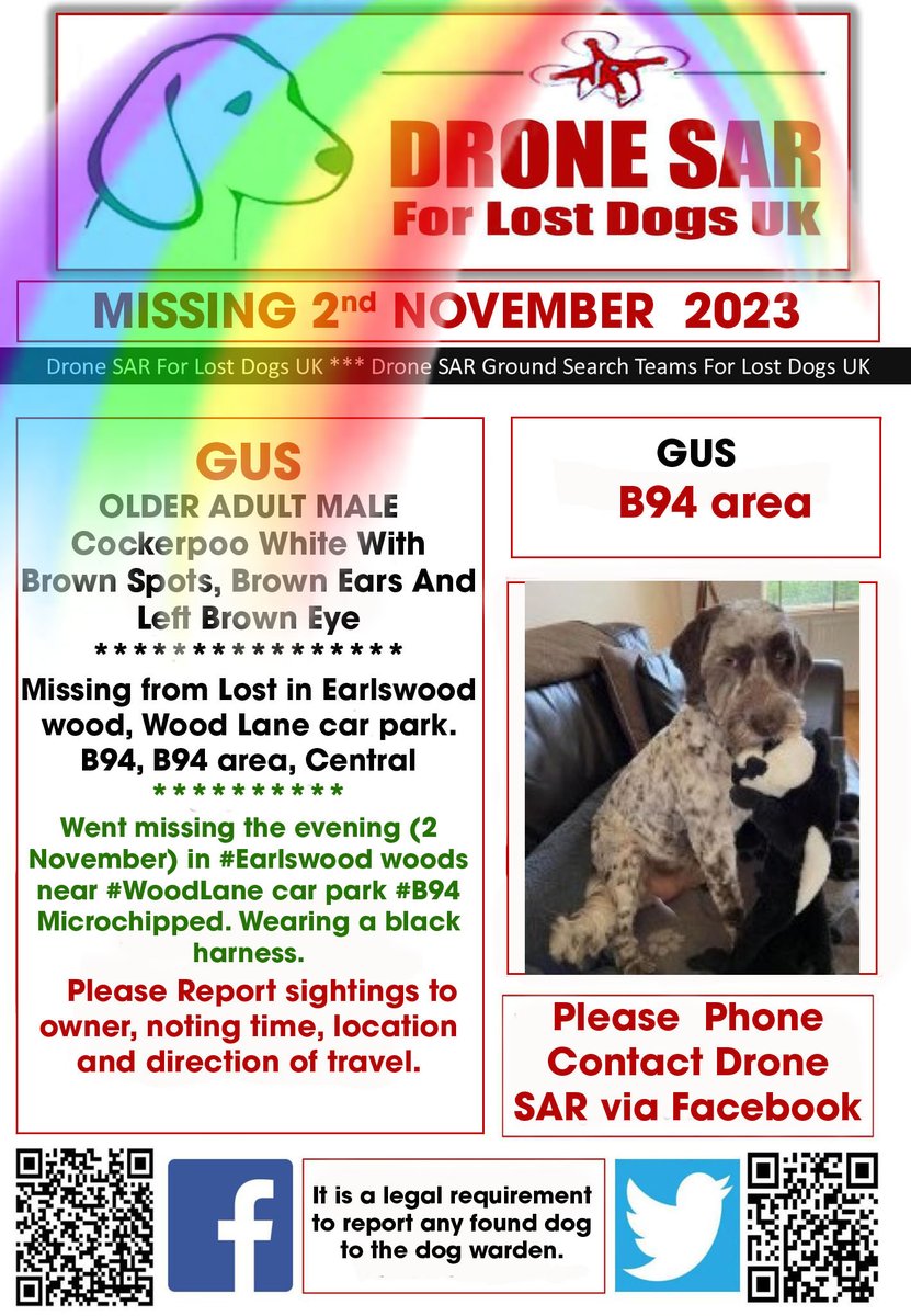 sar_dogs's tweet photo. #RIPGUS Sadly GUS didn't make it back home, our hearts and thoughts go out to his family at this sad time 😢 #RIP #RainbowBridge #DroneSAR https://t.co/OUNCGZMapI