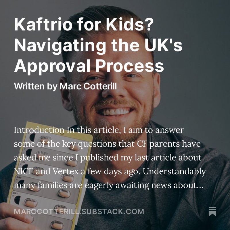 If you are confused about the eligible age of #Kaftrio, whether it will be lowered, and how a decision about this relates to the ongoing #NICE process, this is the post for you.

open.substack.com/pub/marccotter…