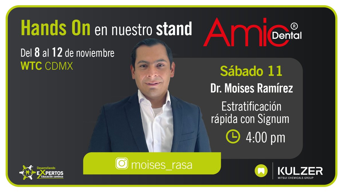 amicdentalmx's tweet image. Kulzer te espera del 08 al 12 de noviembre 2023 en el WTC.
TendránHands On Gratis en su stand
#77ExpoAMIC #Kulzer