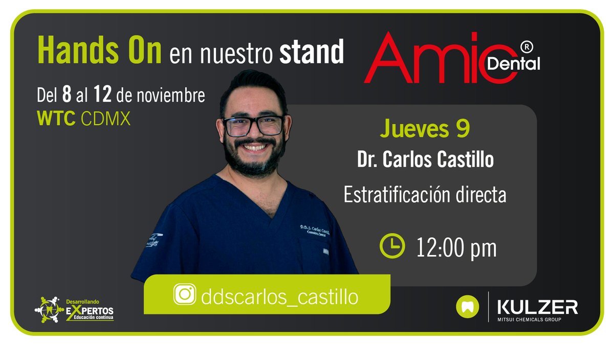 amicdentalmx's tweet image. Kulzer te espera del 08 al 12 de noviembre 2023 en el WTC.
TendránHands On Gratis en su stand
#77ExpoAMIC #Kulzer