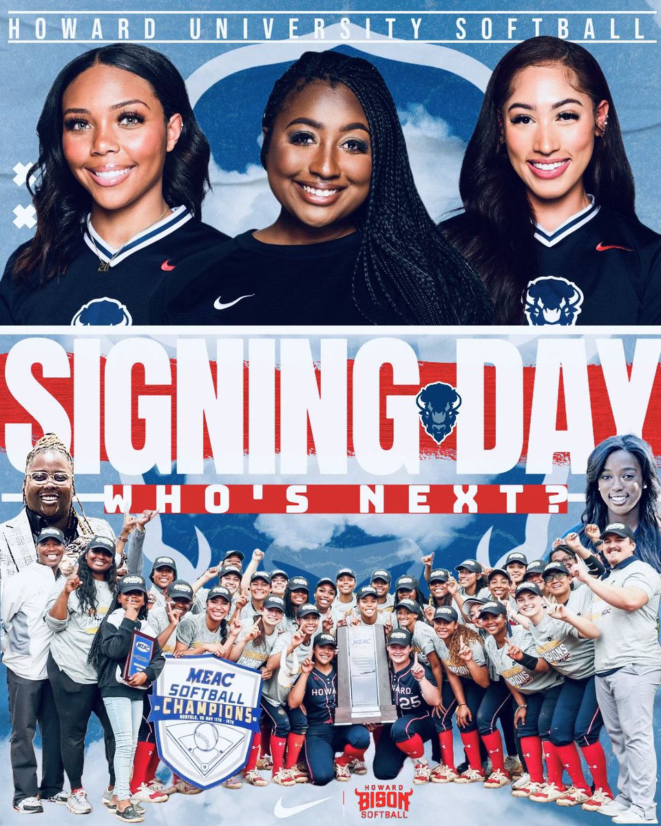 HUBisonSoftball's tweet photo. It's signing day! Who's joining the 2 time MEAC champions in the District? https://t.co/MkZFe5qW7x