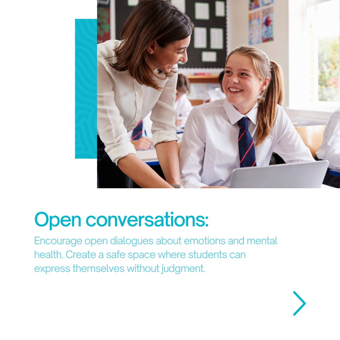 PeerSupportAus's tweet photo. Here are 3 tips create a supportive and positive classroom environment 👇🏼  

By implementing these strategies, teachers can play a vital role in supporting their students' mental health and wellbeing. 🌟 

#TeacherTips #StudentWellBeing #mentalhealthawareness https://t.co/HRIkf5Y20B