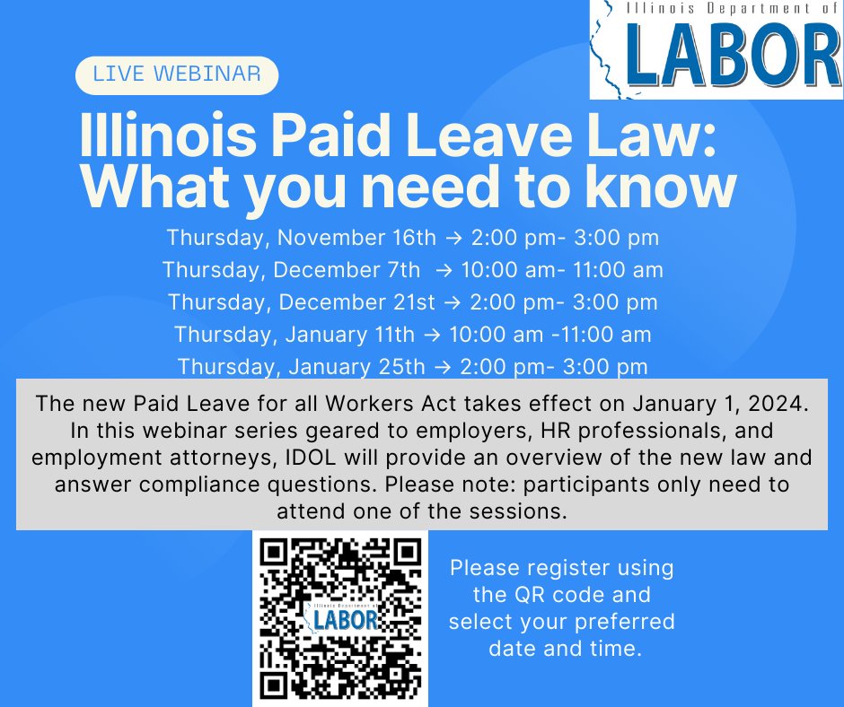 IL Dept. of Labor on X: &ldquo;25 days left until  Paid Leave for All 