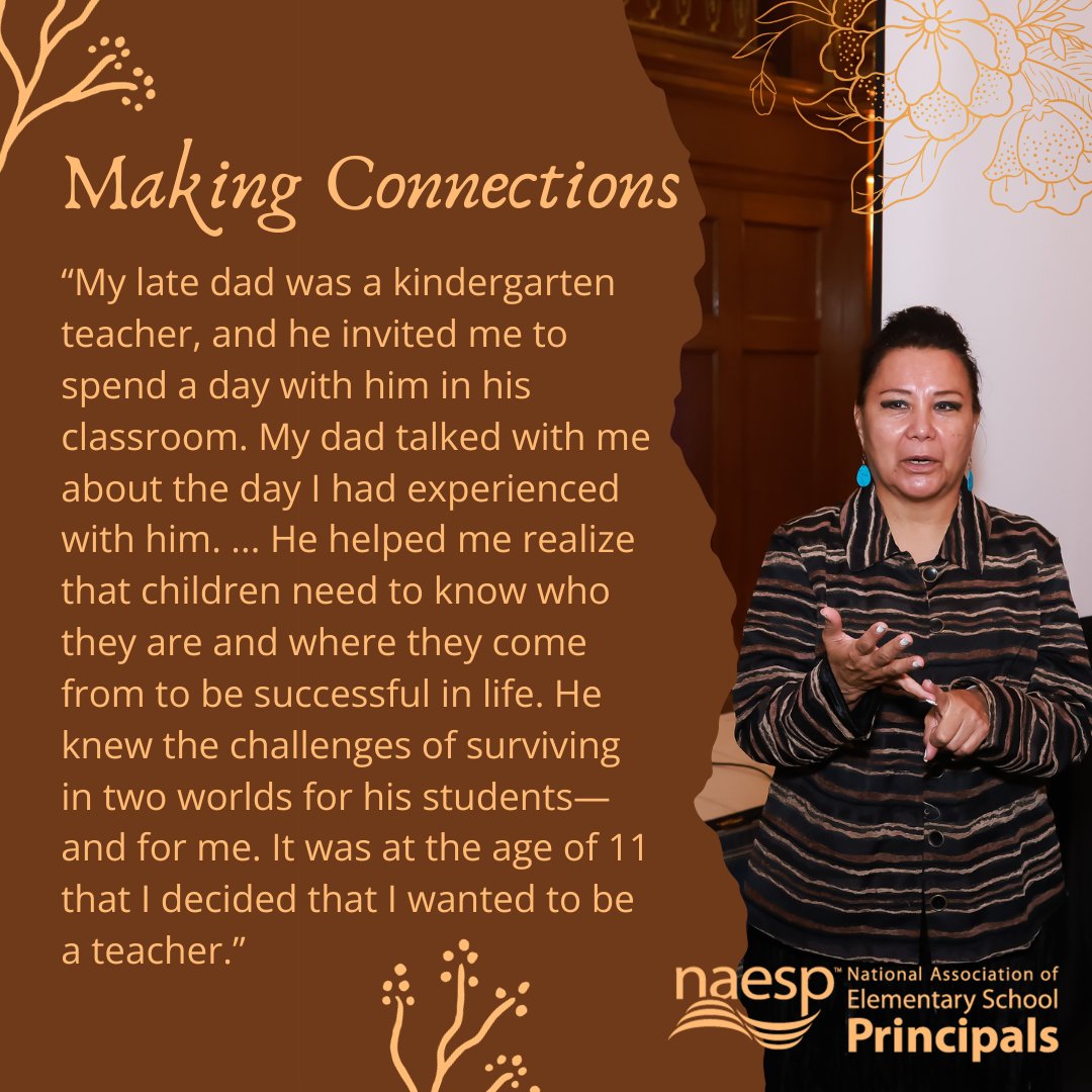 Celebrating #NativeAmericanHeritageMonth! Today, we spotlight, <a href="/pmike1865/">Pandora</a>, principal of Tsé Bit A'í Middle School. Check out her blog post on integrating #Navajo culture into leadership: a powerful lesson in diversity &amp; inclusion. naesp.org/blog/a-navajo-…