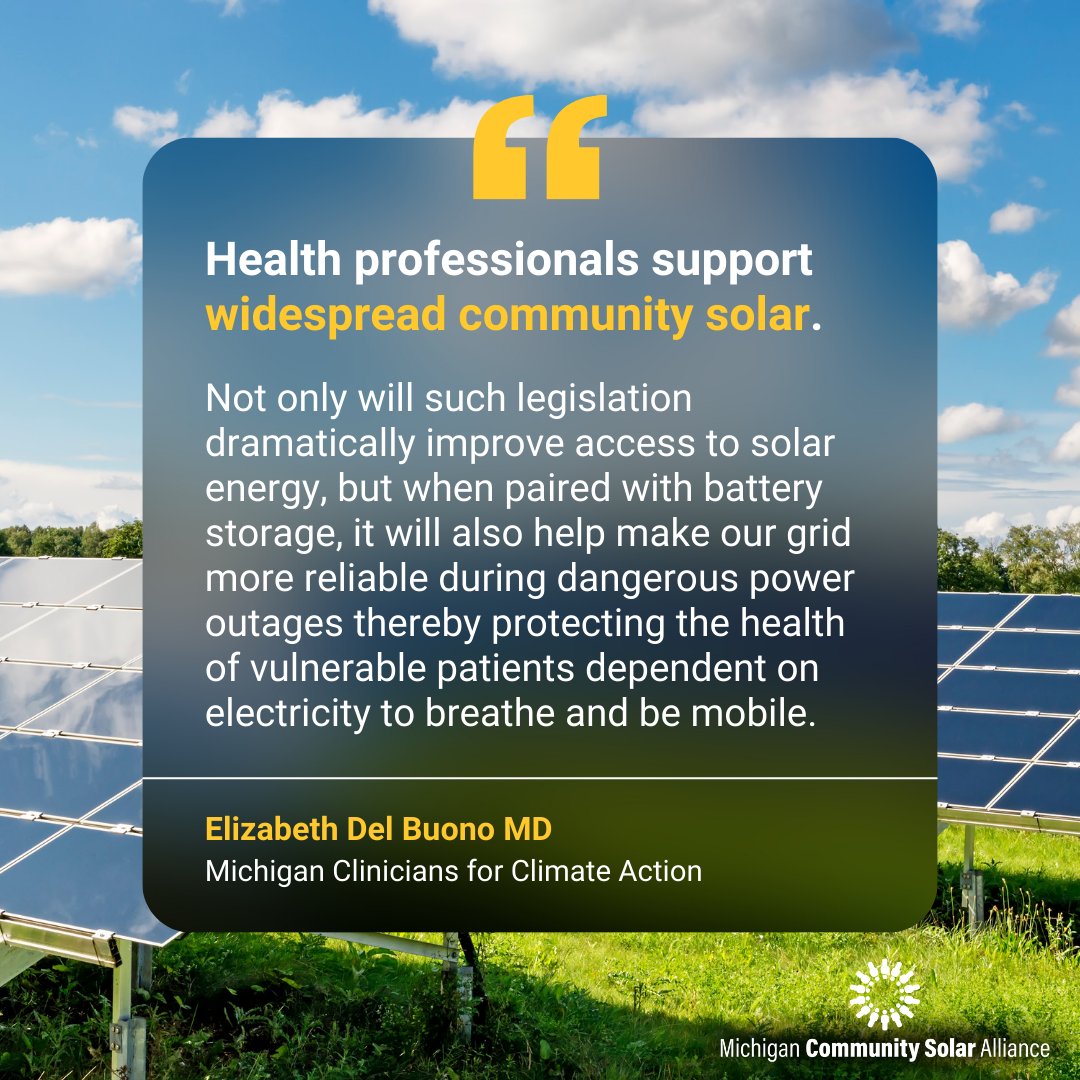 Professionals from a wide variety of industries showed their support for community solar today! Creating a more reliable energy supply for Michiganders is just another plus of community solar.