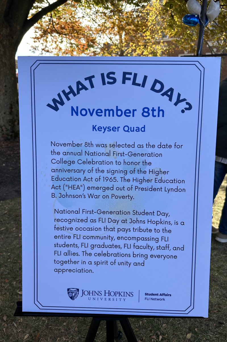 PaulD_JHU's tweet photo. I appreciated this sign, so I could learn about the history of #FLIday. @FastForward_U @JohnsHopkins https://t.co/H7cqXqY3Js